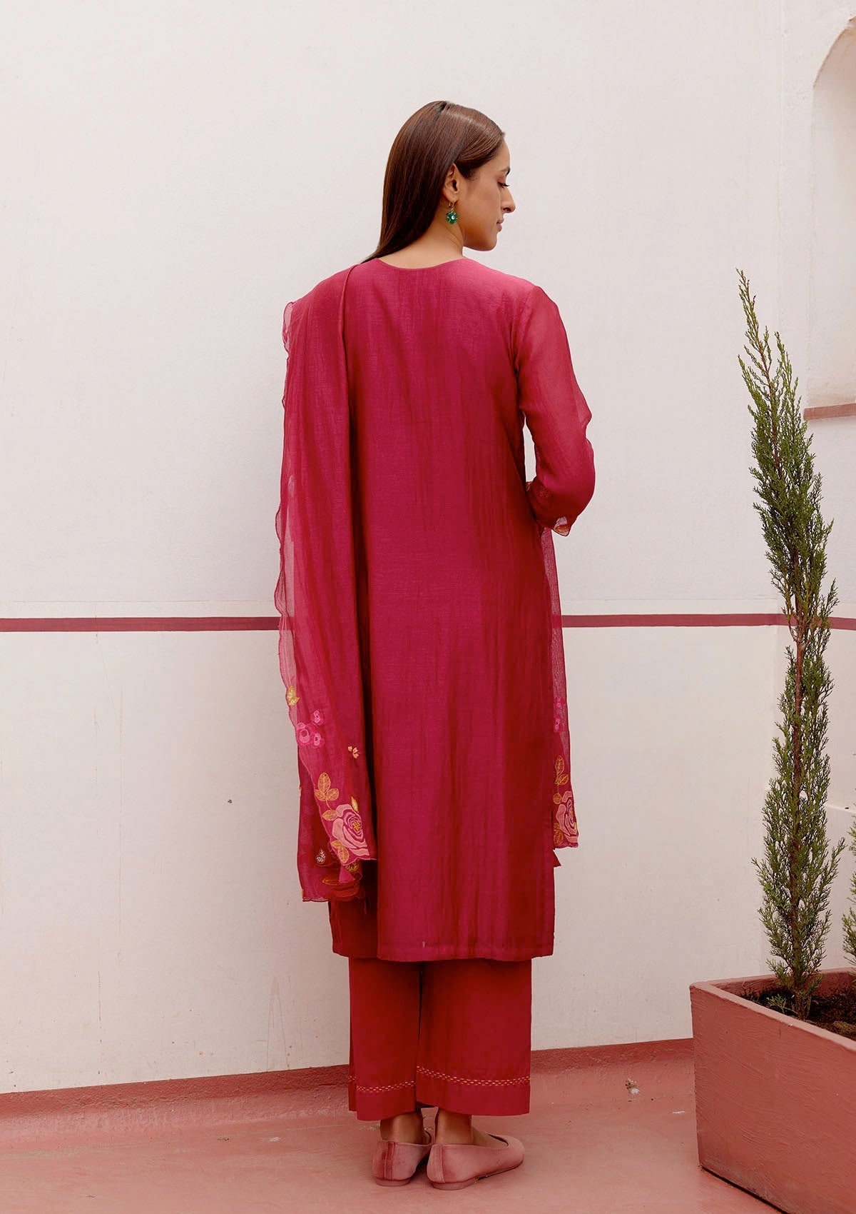 Berry Applique Kurta Set