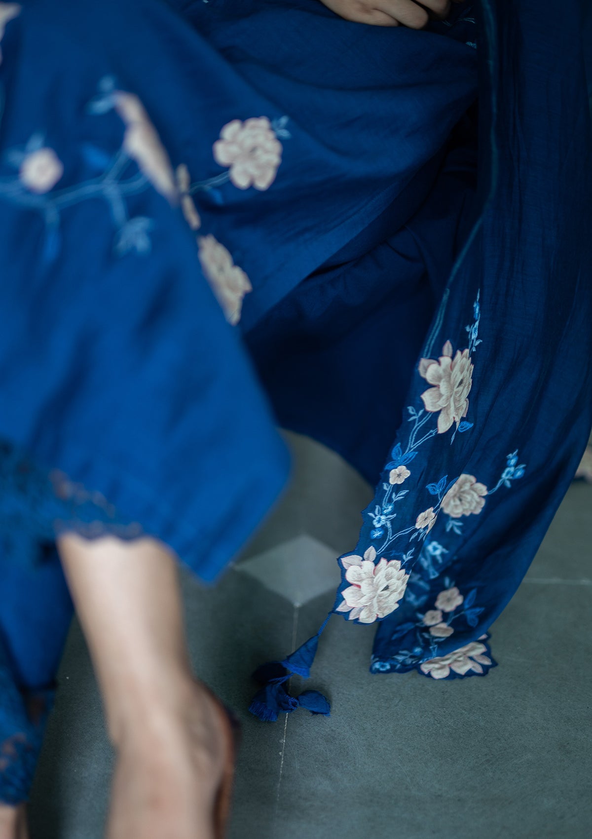 Sapphire Floral Applique Kurta Set